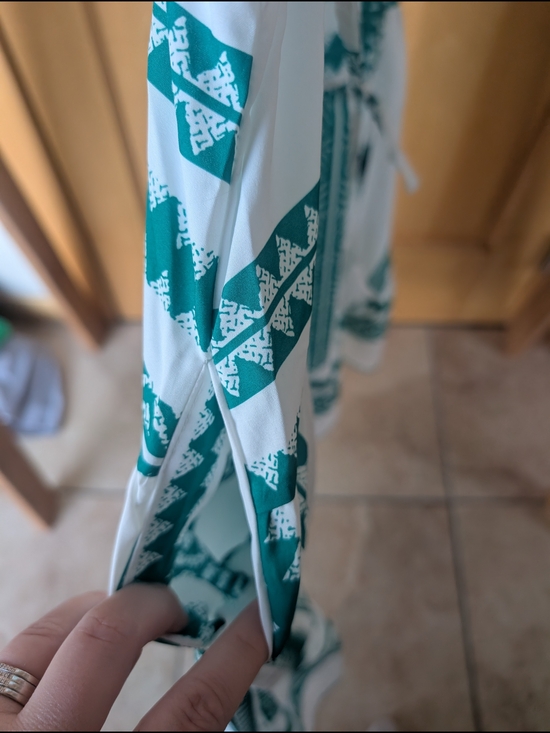 Cupshe White Midi Dress with Teal Stripe Print - Picture 4 of 7